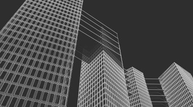 soyut modern mimari 3D resim