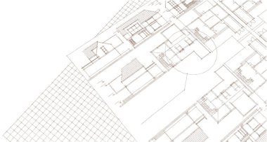 ev mimarisi projesi çizimi 3d illüstrasyon