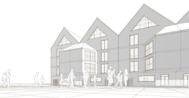 Mimari konsept 3 boyutlu çizim