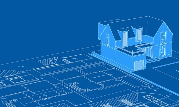 Современный Набросок Дома Иллюстрация — стоковое фото