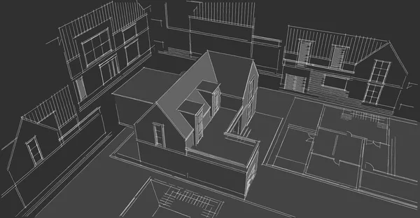 Современный Набросок Дома Иллюстрация — стоковое фото