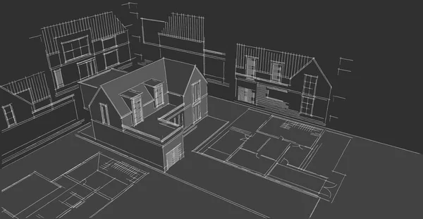 Современный Набросок Дома Иллюстрация — стоковое фото