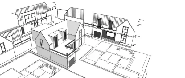 Современный Набросок Дома Иллюстрация — стоковое фото
