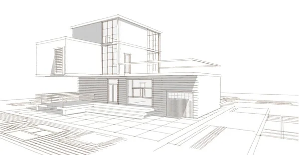 Современный Набросок Дома Иллюстрация — стоковое фото