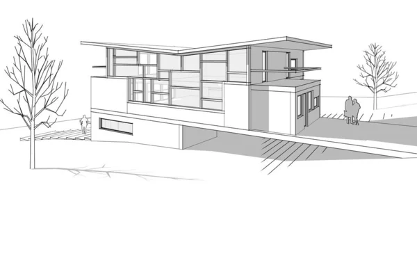 Modern Home Drawing Pics  Drawing Skill