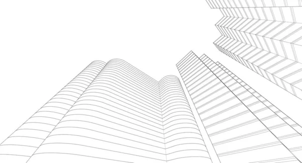 Abstrakt Modern Arkitektur Skiss Illustration — Stockfoto