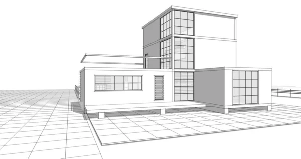 House Architectural Sketch Illustration — Stock Photo, Image