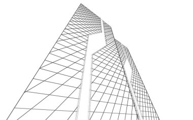 soyut mimari 3d çizim