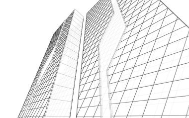 soyut mimari 3d çizim