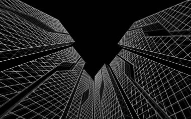 soyut mimari 3d çizim