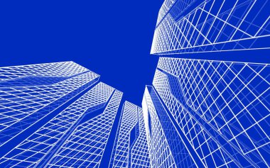 soyut mimari 3d çizim