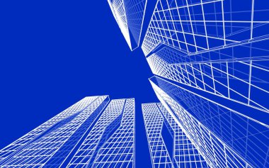 soyut mimari 3d çizim