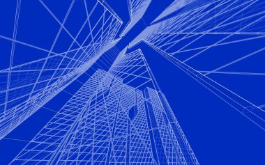 soyut mimari 3d çizim