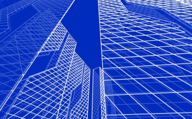 soyut mimari 3d çizim