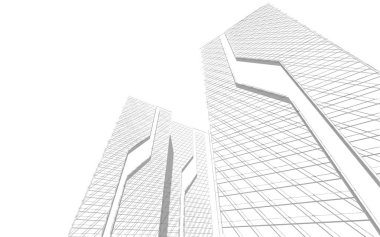 soyut mimari 3d çizim