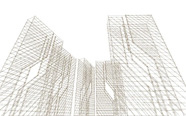 Architecture Abstraite Illustration Croquis — Photo