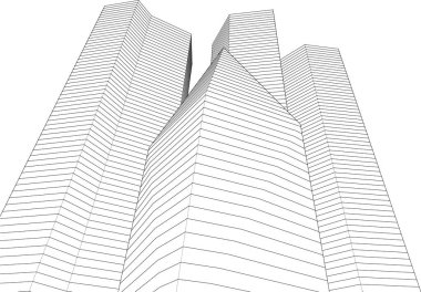 soyut mimari 3d çizim