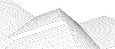 soyut mimari 3d çizim