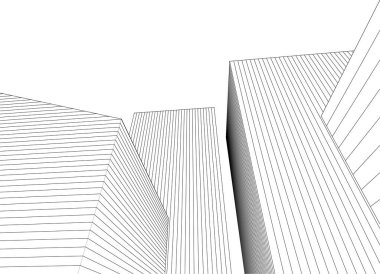 soyut mimari 3d çizim