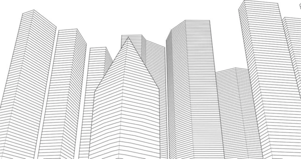 Architecture Abstraite Illustration Croquis — Image vectorielle