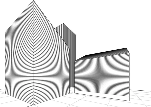 Abstracta Arquitectura Ilustración Boceto — Archivo Imágenes Vectoriales