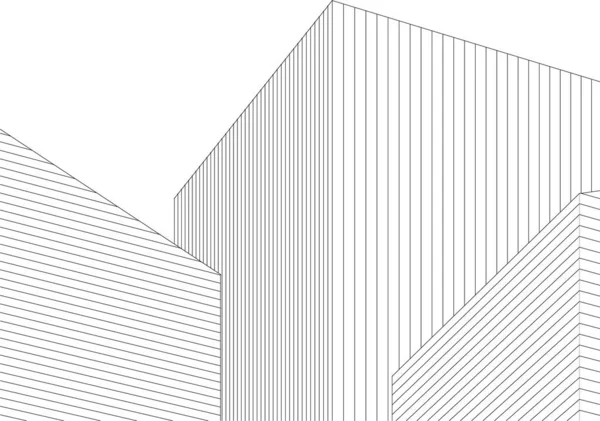 Architettura Astratta Illustrazione Schizzo — Vettoriale Stock