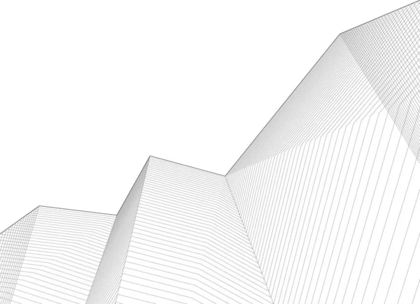 Abstrakt Arkitektur Illustration Skiss — Stock vektor