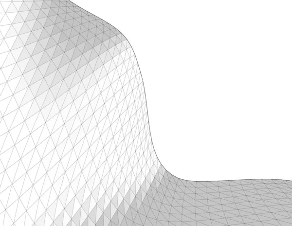 抽象建築3Dイラストスケッチ — ストックベクタ