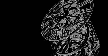 Saat mekanizması vintage 3d illüstrasyon