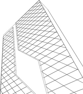 soyut mimari 3d çizim