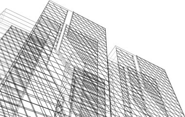 soyut mimari 3d çizim