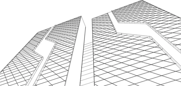 Architecture Abstraite Illustration Croquis — Image vectorielle