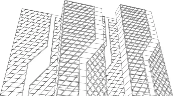 Abstrata Arquitetura Ilustração Esboço — Vetor de Stock