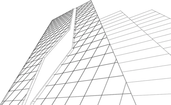 Abstraktní Architektura Ilustrační Skica — Stockový vektor