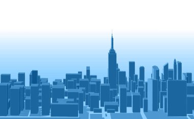 Modern şehir panoraması 3D illüstrasyon