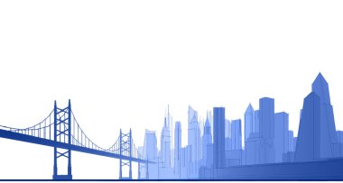 Modern şehir panoraması 3D illüstrasyon