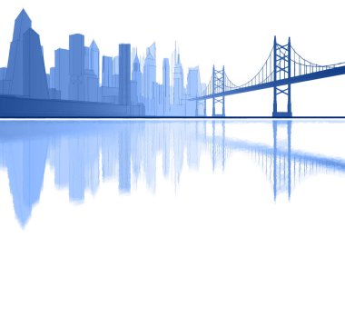 Modern şehir panoraması 3D illüstrasyon