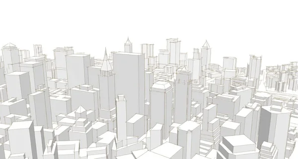 Modern City Panorama Illustration — Stock Photo, Image