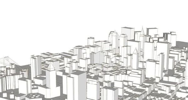 Modern City Panorama Illustration — Stock Photo, Image