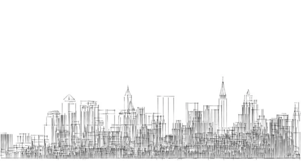 Modernes Stadtpanorama Illustration — Stockfoto