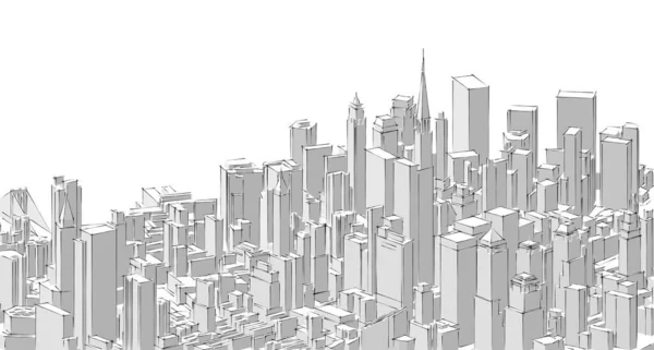 Modern City Panorama Illustration — Stock Photo, Image