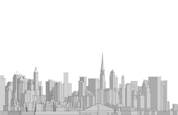 Cidade Moderna Panorama Ilustração — Fotografia de Stock