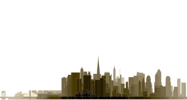 现代城市全景3D插图 — 图库照片