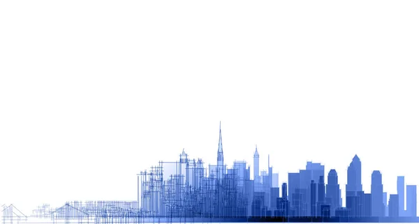 Moderno Panorama Della Città Illustrazione — Foto Stock