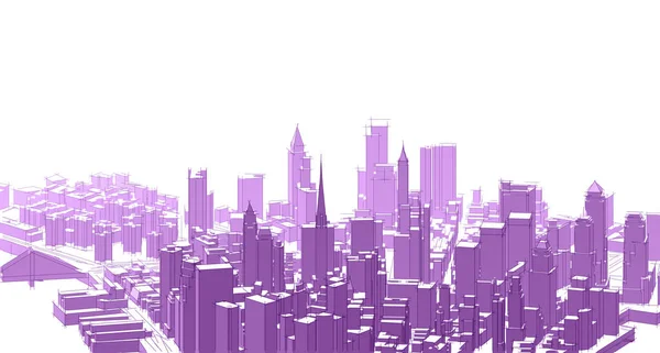 Modern City Panorama Illustration — Stock Photo, Image