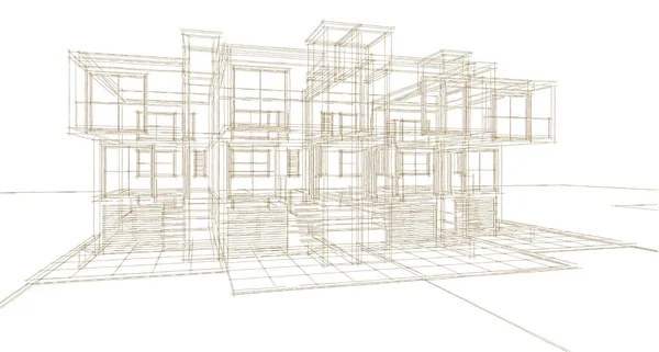 Townhouse Architectural Sketch Illustration — Stock Photo, Image
