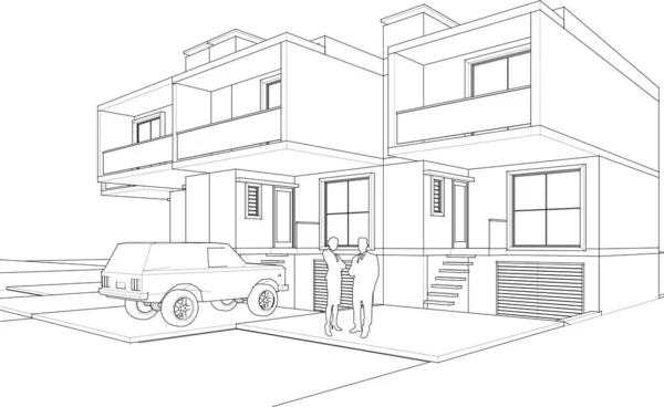 Casa Semirural E Moderna Com Cor Escura Ilustração do Vetor - Ilustração de  residencial, estrutura: 209886184