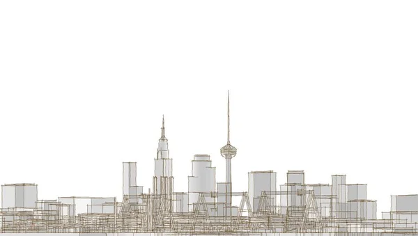 Město Metropole Architektonická Krajina Ilustrace — Stock fotografie