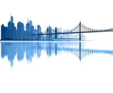 şehir sanayi manzarası 3D illüstrasyon