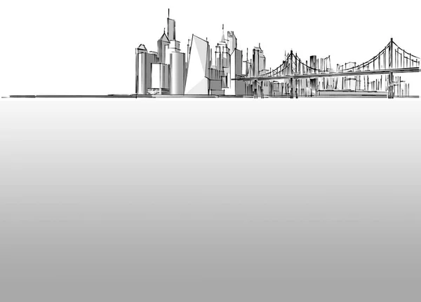 City Industrial Landscape Illustration — Stock Photo, Image